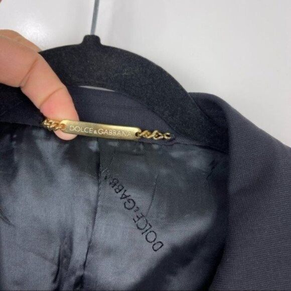 Dolce & Gabbana Navy Blue 3 Button Virgin Wool Blazer Suit Jacket Size IT 52 - Picture 4 of 13